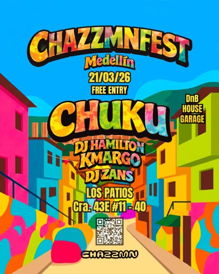 CHAZZMNFEST Medellín poster. Sat 21 March 2026, Los Patios, Medellín